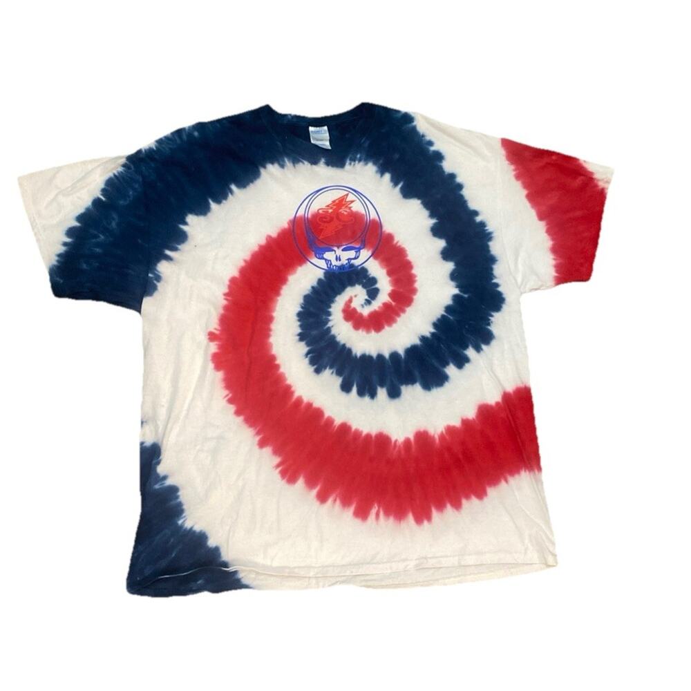 Grateful Dead Inspired Tie Dye Shirt Port & Company USA Red‎ White & Blue 2 XL